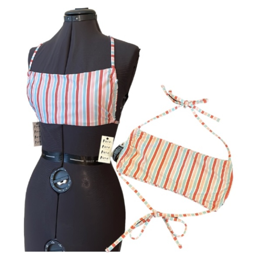 Nana The Brand Striped Bandeau Bikini Top Size Medium